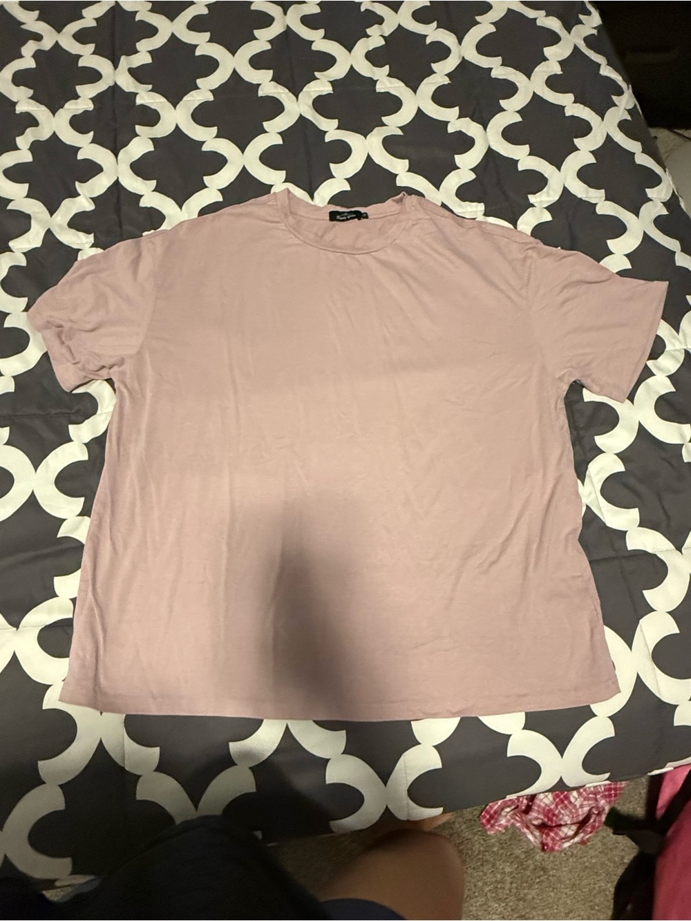Women's Short Sleeve Crewneck Oversized Tee in Dusty Rose
